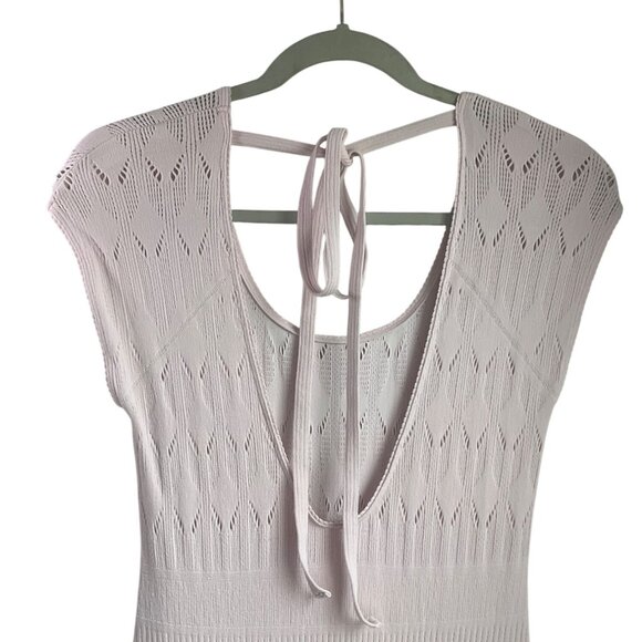 Free People Medium Robin Seamless Maxi Dress Pastel Pink Knit Ribbed Feminine - Picture 5 of 15